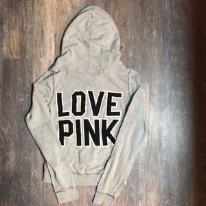 Grey vs PINK large zip up sweatshirt